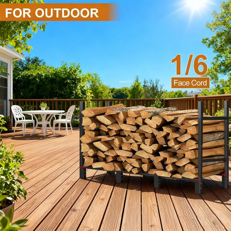 12.7FT Outdoor Firewood Rack with Cover 52x14.2x46.1in, Heavy Duty Firewood Holder & 600D Oxford Waterproof Cover for Fireplace, Patio, Indoor Outdoor - Fab Heavy Parts