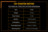 12V Starter Motor 6676957 6685190 for Kubota Engine V2203 V3300 Aftermarket Replacement For Bobcat T2250 V417 5600 773 A300 A770 S750 S770 S850 T750 T770 T870