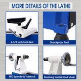 1/2HP Multifunctional Power Benchtop Wood Lathe 10' x 18' 5 Variable Speeds 500/750/1150/1800/3200RPM - Fab Heavy Parts