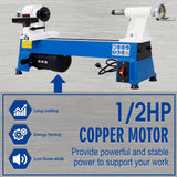 1/2HP Multifunctional Power Benchtop Wood Lathe 10' x 18' 5 Variable Speeds 500/750/1150/1800/3200RPM - Fab Heavy Parts