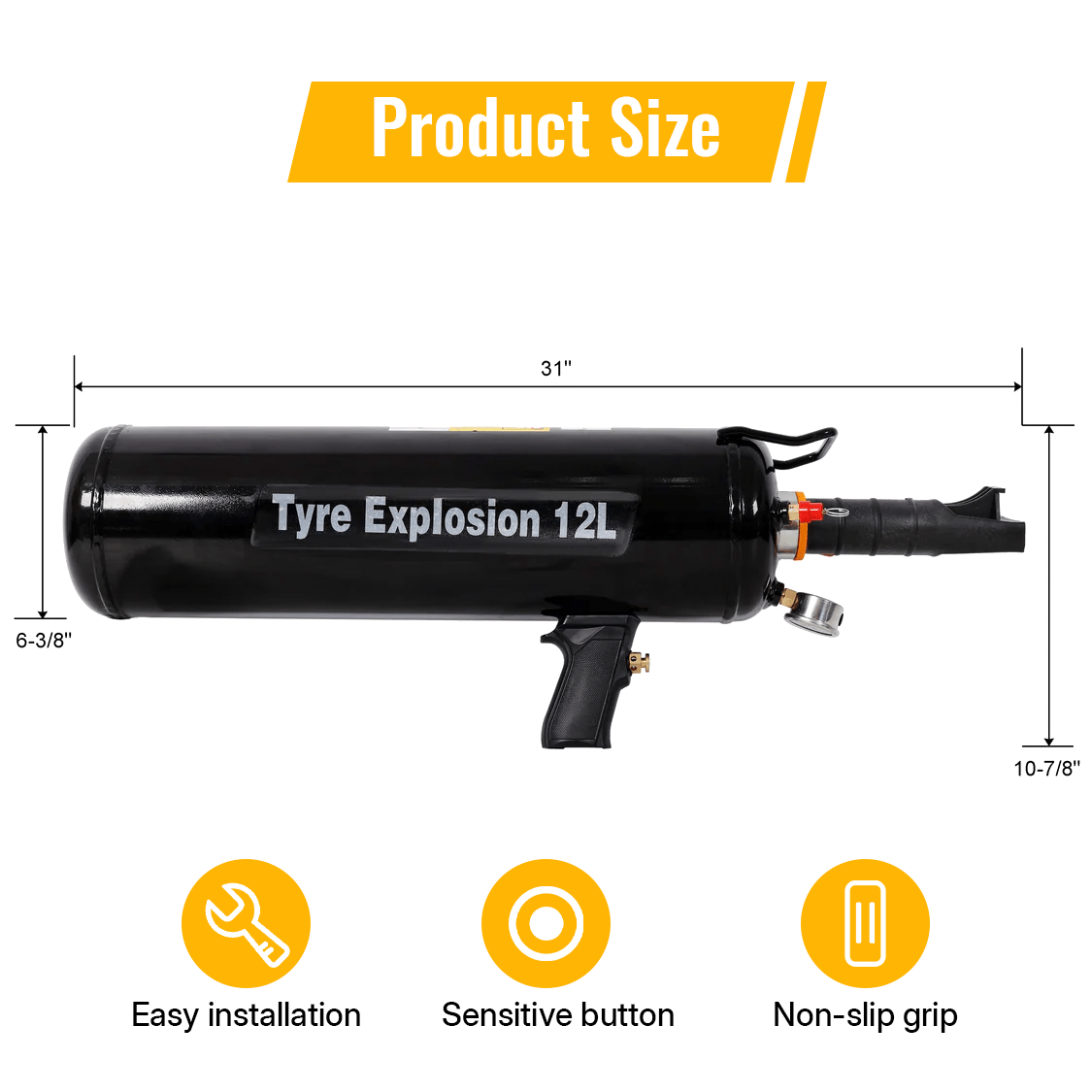 12L/3.2 Gallon Tire Bead Seater Tire Blaster Portable Tire Inflator Tool Handheld Bead Bazooka Operating Pressure - Fab Heavy Parts