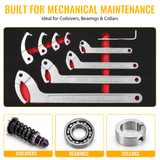 12Pcs Adjustable Hook C Spanner Wrench Set Pin Spanner Wrench Tool Kit Multiple Inch Size Range - Fab Heavy Parts