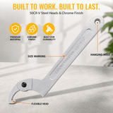 12Pcs Adjustable Hook C Spanner Wrench Set Pin Spanner Wrench Tool Kit Multiple Inch Size Range - Fab Heavy Parts