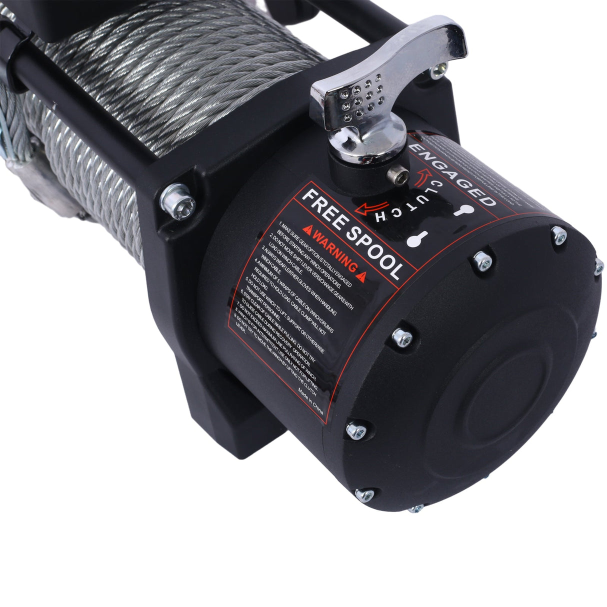 12V 12000LB Electric Winch Towing Trailer Steel Cable Off Road Waterproof Wire Cable - Fab Heavy Parts