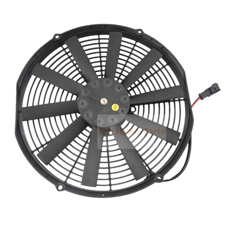 12V 14" Aftermarket 30101509 VA08-AP51/C-23A Medium Profile Electric Puller Fan for Excavator Bulldozer Loader Roller Crane Truck Trailer - Fab Heavy Parts