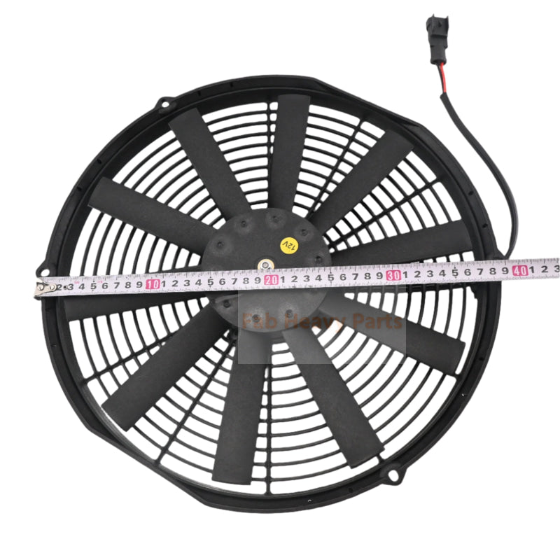 12V 14" Aftermarket 30101509 VA08-AP51/C-23A Medium Profile Electric Puller Fan for Excavator Bulldozer Loader Roller Crane Truck Trailer
