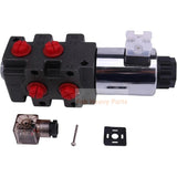 12V 24GPM Hydraulic Multiplier Selector Diverter Solenoid Valve DV90 - 08S Fits for Double/Single Acting Cylinders 6 Ports with 8 SAE (3/4” - 16) - Fab Heavy Parts