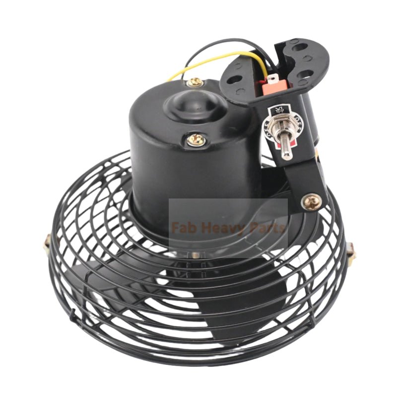12V 6 Inch Cab Fan Air Circulating Fan for Excavator Loader Backhoe Tractor - Fab Heavy Parts