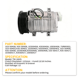 12V 8PK 123mm TM - 16HS A/C Compressor 103 - 56458 103 - 56403 103 - 56408 103 - 56417 435 - 56458 Fits for Seltec - Fab Heavy Parts