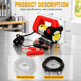 12V DC Portable Self-Priming Diesel Transfer Pump Electric Fuel Extractor with Auto Shut-off Nozzle & Hose Suitable for Diesel Kerosene Machinery Transformer Oil - Fab Heavy Parts