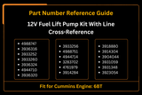 12V Fuel Lift Pump Kit With Line 4988747 3936316 Fits for Cummins Engine 6BT Dodge Ram Pickup Truck 2500 3500 5.9L 1994 - 1998 - Fab Heavy Parts