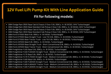 12V Fuel Lift Pump Kit With Line 4988747 3936316 Fits for Cummins Engine 6BT Dodge Ram Pickup Truck 2500 3500 5.9L 1994 - 1998 - Fab Heavy Parts