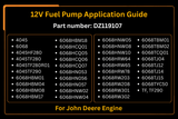 12V Fuel Pump DZ119107 for John Deere 4045 6068 2204 7200J 7210J 7215J - Fab Heavy Parts