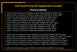 12V Fuel Pump Kit 467 - 7011 4677011 Fits for Caterpillar CAT Engine 3054C C4.4 Excavator 312D2 318D2 Loader 416F2 420F2 430F2 444F2 - Fab Heavy Parts
