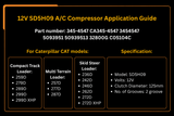12V SD5H09 A/C Compressor 345 - 4547 3454547 Fits for Caterpillar CAT 259D 279D 289D 299D 257D 277D 287D 236D 246D - Fab Heavy Parts