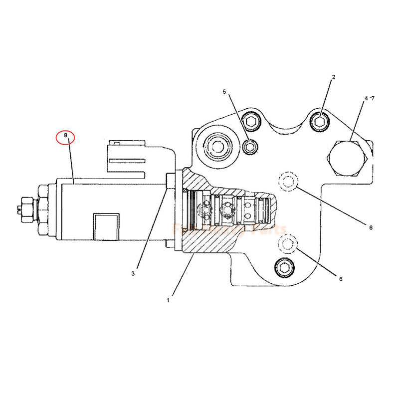 12V Solenoid Valve 225 - 4558 2254558 Fits for Caterpillar CAT Excavator 330D 336D 336E 345C 345D 349D 349E 349F 352F M330D W345C MH - Fab Heavy Parts