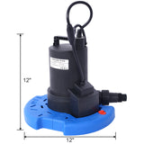 1/3 HP Automatic Swimming Pool Cover Pump 120 V Submersible with 3/4 Check Valve Adapter 2500 GPH Water Removal - Fab Heavy Parts