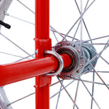 Large Dual Oxygen Tank Cart Dolly with Double Cylinder 20" Pneumatic Wheels Two Fastening Belts--Red