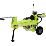 Log Splitter Portable 20 Ton Auto Return Ram System 7HP Engine Horizontal Full Beam Steel Wedge Firewood Splitting Forestry Harvesting EPA Compliant--Green