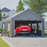 13'x20' Canopy with 2 Roll - Up Door Waterproof Party Tent Carport & Storage Shelter for Outdoor, Car, Boat, Garden Party, Gathering - Fab Heavy Parts