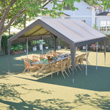 13'x20' Canopy with 2 Roll - Up Door Waterproof Party Tent Carport & Storage Shelter for Outdoor, Car, Boat, Garden Party, Gathering - Fab Heavy Parts