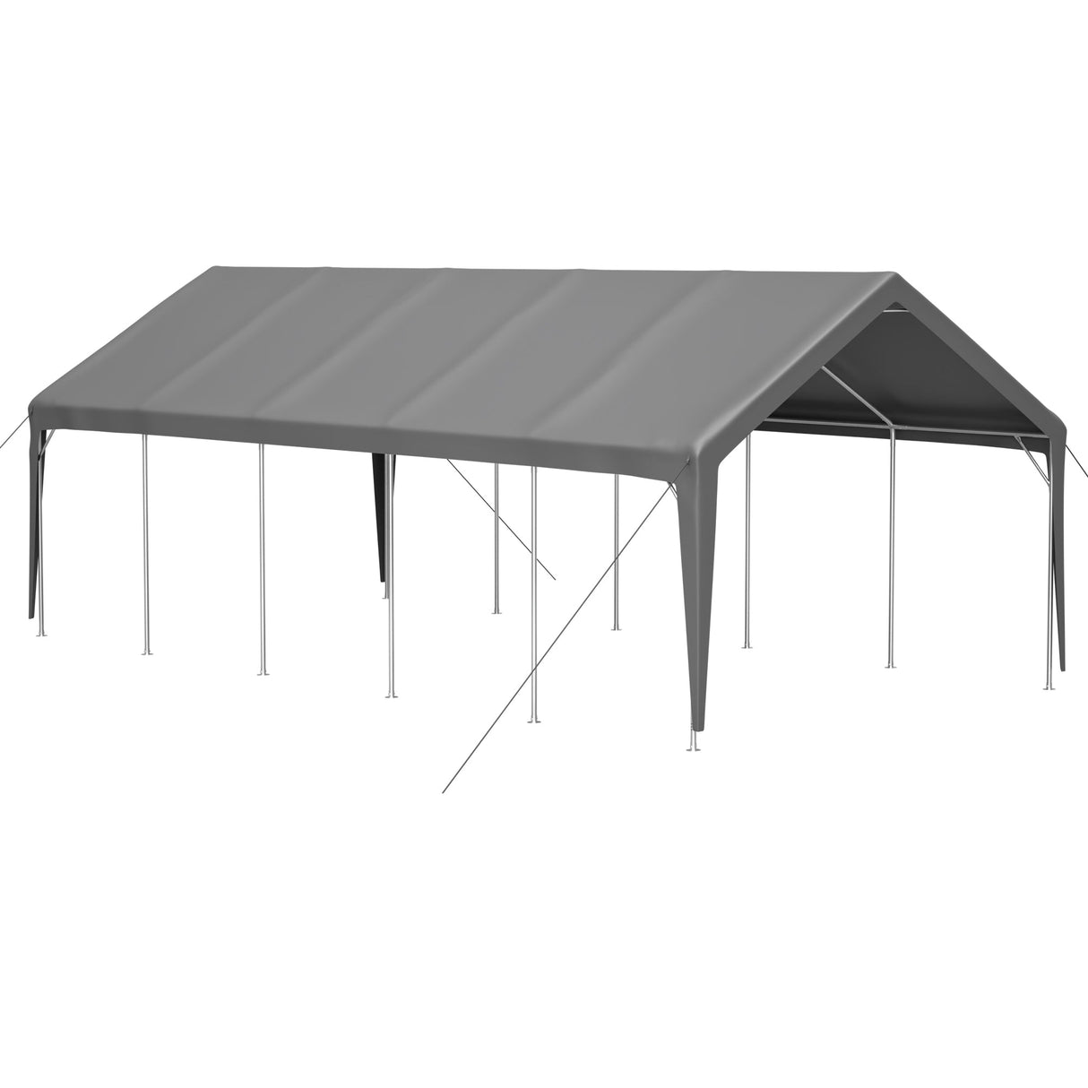 13x26 FT Heavy Duty Carport Canopy with 2 Roll - Up Doors + 1 Side Door Removable End Walls & Windows All - Weather Portable Garage Shelter for Car, Truck, Boat, Vehicle - Fab Heavy Parts