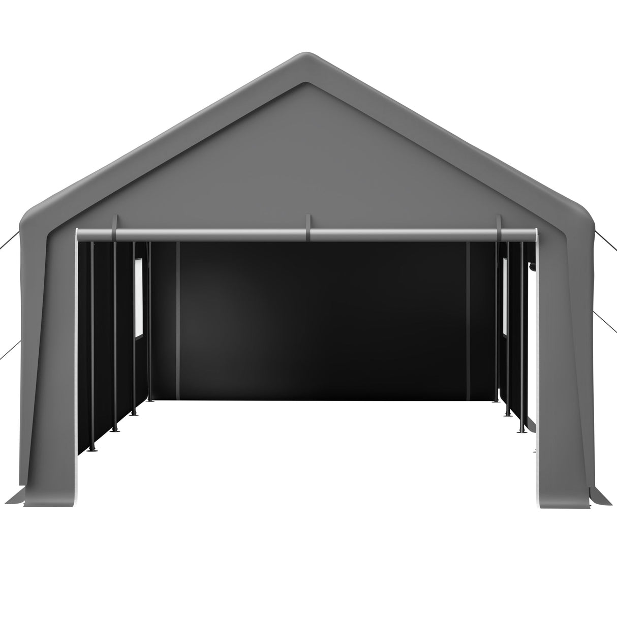 13x26 FT Heavy Duty Carport Canopy with 2 Roll - Up Doors + 1 Side Door Removable End Walls & Windows All - Weather Portable Garage Shelter for Car, Truck, Boat, Vehicle - Fab Heavy Parts