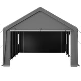 13x26 FT Heavy Duty Carport Canopy with 2 Roll - Up Doors + 1 Side Door Removable End Walls & Windows All - Weather Portable Garage Shelter for Car, Truck, Boat, Vehicle - Fab Heavy Parts