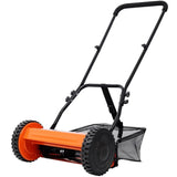 14 - Inch 5 - Blade Push Reel Lawn Mower with Grass Catcher - Orange - Fab Heavy Parts