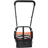 14 - Inch 5 - Blade Push Reel Lawn Mower with Grass Catcher - Orange - Fab Heavy Parts