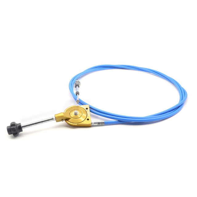 5M, 200" Throttle Cable Push Pull Cable With Control Handle for Excavators Loaders Tractors-Blue