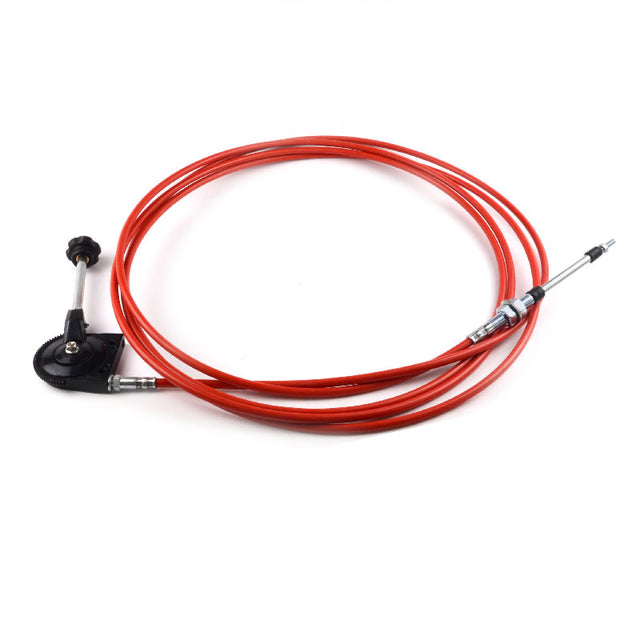 7M, 276" Throttle Cable with Control Handle Fits for CASE Volvo Fits Komatsu JCB CAT JD