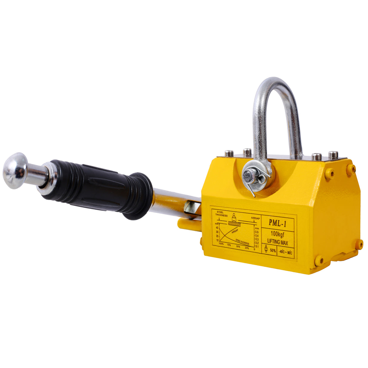 Permanent Magnetic Lifting with Release 220lbs/100kg Heavy Duty Magnet 2.5 Safety Factor Neodymium & Steel
