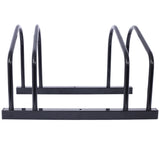 2 Bikes Floor Bike Stand Parking Rack 22-28" Wheel Max Tire Width 2.15" Black Painted