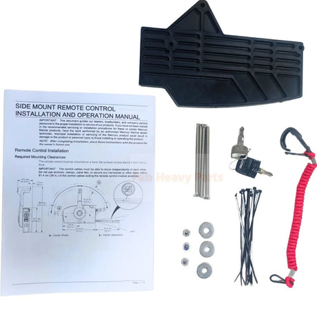 14Pin 15FT Side Mount Remote Control Left Hand With Tirm And Key 881170A13 Fits for Mercury Outboard - Fab Heavy Parts