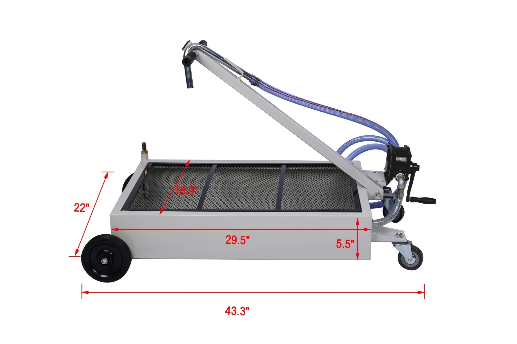 15 Gallon Low - Profile Oil Drain Pan with Manual Pump - Fab Heavy Parts