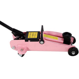 1.5 Ton Low Profile Hydraulic Floor Jack Lifting Range 5" - 11.8" with Plastic Case - Pink - Fab Heavy Parts
