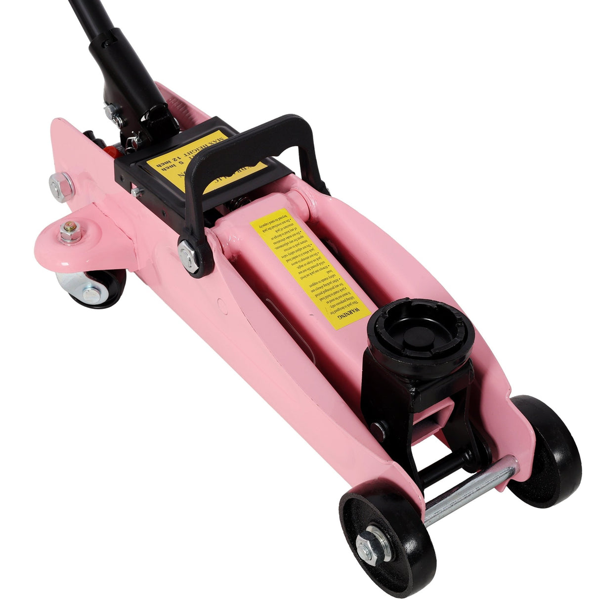 1.5 Ton Low Profile Hydraulic Floor Jack Lifting Range 5" - 11.8" with Plastic Case - Pink - Fab Heavy Parts