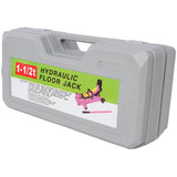 1.5 Ton Low Profile Hydraulic Floor Jack Lifting Range 5" - 11.8" with Plastic Case - Pink - Fab Heavy Parts