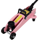 1.5 Ton Low Profile Hydraulic Floor Jack Lifting Range 5" - 11.8" with Plastic Case - Pink - Fab Heavy Parts