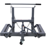 1,500 Lb. Capacity Adjustable Height Dual Wheel Dolly for Large Trucks - Grey - Fab Heavy Parts