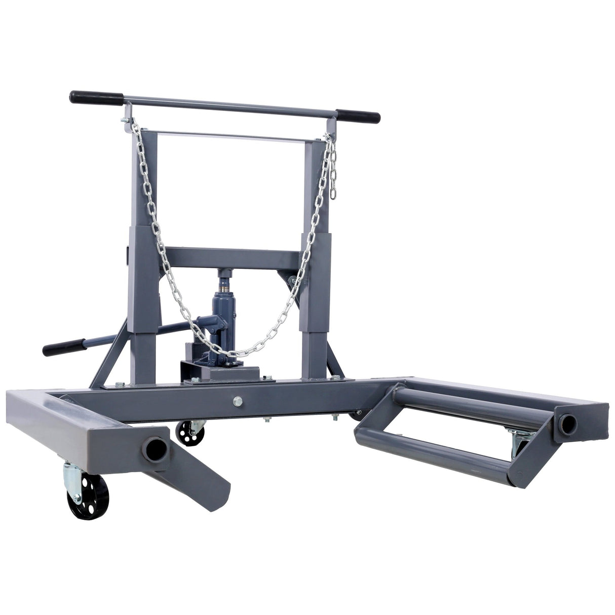 1,500 Lb. Capacity Adjustable Height Dual Wheel Dolly for Large Trucks - Grey - Fab Heavy Parts