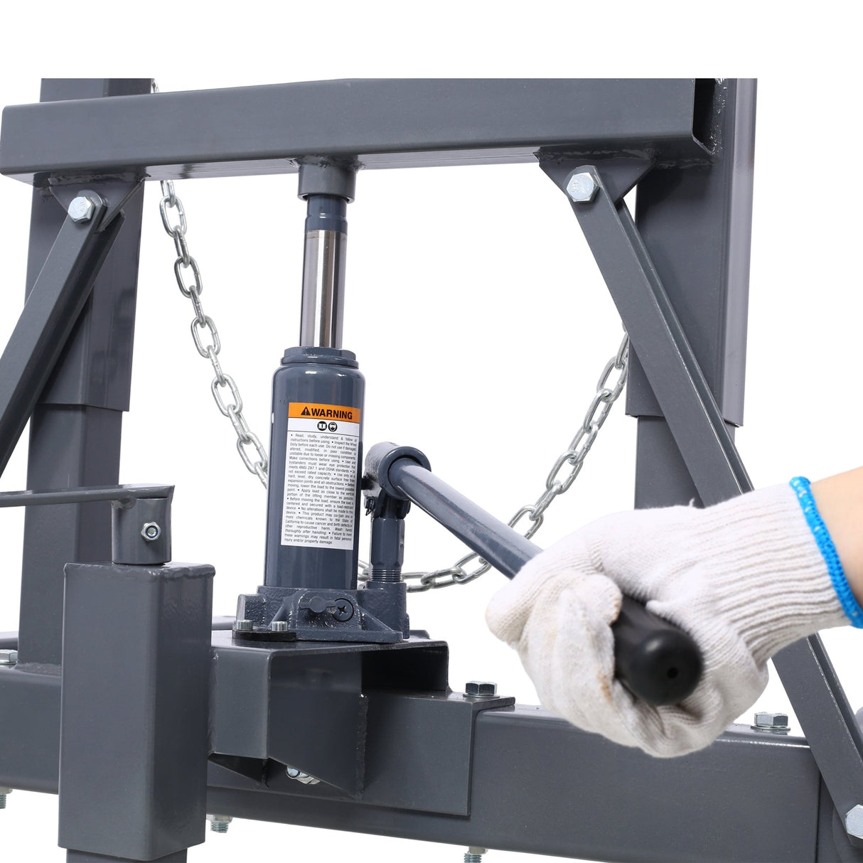 1,500 Lb. Capacity Adjustable Height Dual Wheel Dolly for Large Trucks - Grey - Fab Heavy Parts