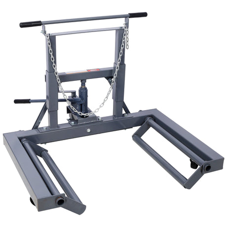 1,500 Lb. Capacity Adjustable Height Dual Wheel Dolly for Large Trucks - Grey - Fab Heavy Parts