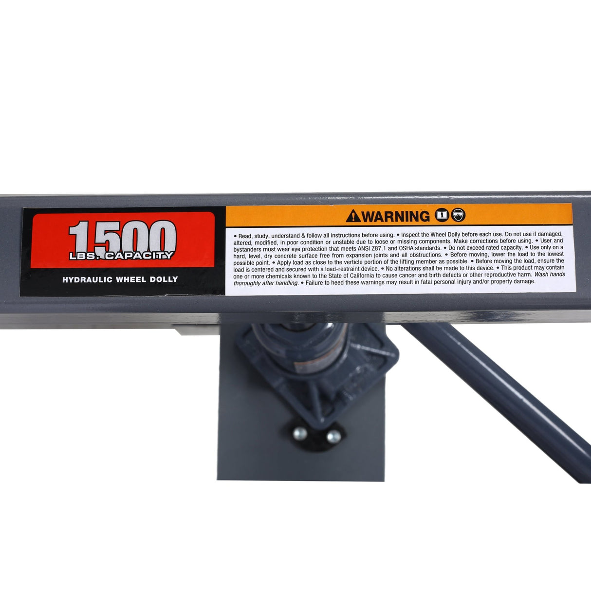 1,500 Lb. Capacity Adjustable Height Dual Wheel Dolly for Large Trucks - Grey - Fab Heavy Parts