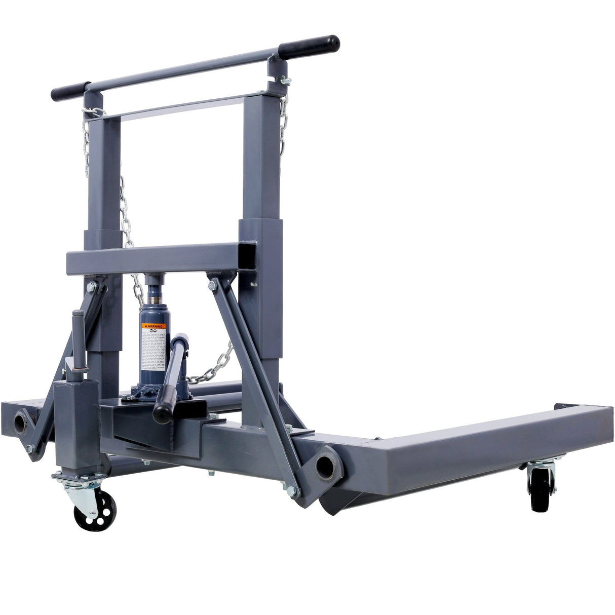 1,500 Lb. Capacity Adjustable Height Dual Wheel Dolly for Large Trucks - Grey - Fab Heavy Parts