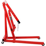1500 LBS Folding Engine Hoist Lift Heavy Duty Steel with 4 Iron Caster Wheels - Red - Fab Heavy Parts