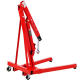 1500 LBS Folding Engine Hoist Lift Heavy Duty Steel with 4 Iron Caster Wheels - Red - Fab Heavy Parts