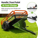 1500LBS Capacity 15 Cubic Feet Dump Cart Trailer Heavy Duty Tow Behind Hauling & Dumping Wagon for ATV, UTV, Lawn Tractor and Garden - Fab Heavy Parts