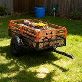 1500LBS Capacity 15 Cubic Feet Dump Cart Trailer Heavy Duty Tow Behind Hauling & Dumping Wagon for ATV, UTV, Lawn Tractor and Garden - Fab Heavy Parts